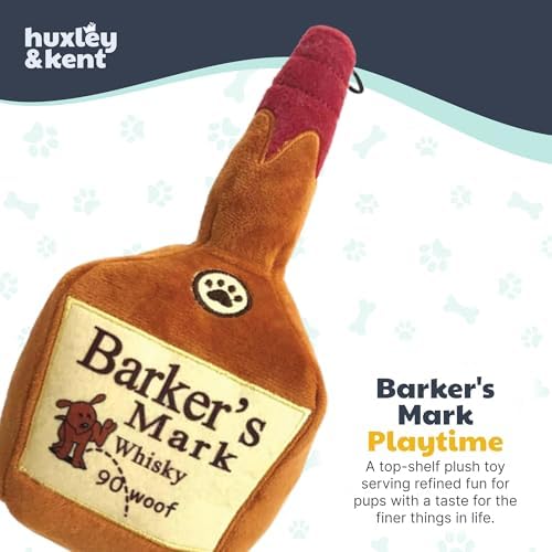 Huxley & Kent Power Plush Squeaky Dog Toy, Barker's Mark, Small