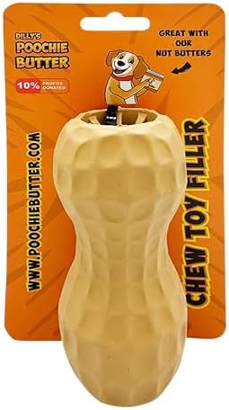 Poochie Butter Natural Peanut Butter Dog Treat Toy - Fillable Chew for Dogs