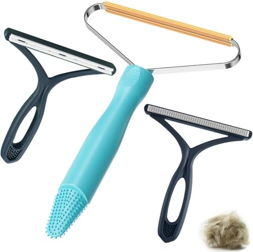 3-Pack Pet Hair Removal Tool, Dog & Cat Hair Remover, Carpet Rake