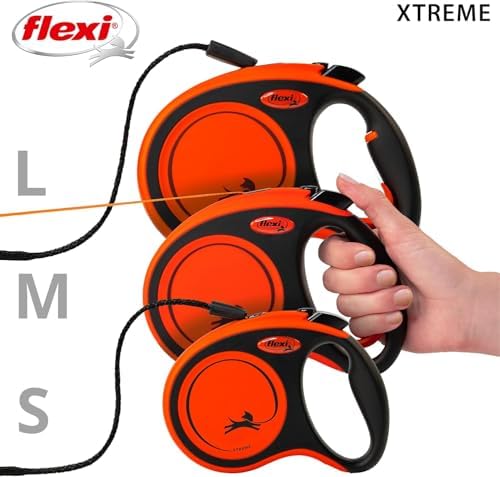 FLEXI® Xtreme Tape Retractable Dog Leash, Small, 16 ft - Orange/Black