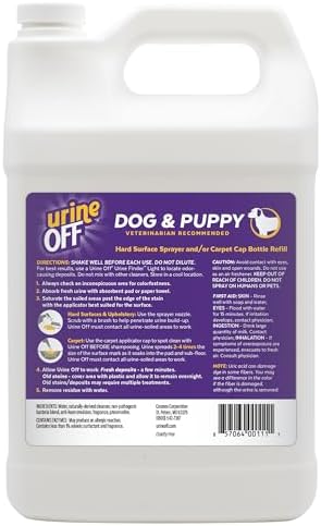 urineOFF Puppy & Dog Odor & Stain Remover| Fresh Scent Carpet Cleaner Spray | Bio Enzymatic Stain & Urine Odor Eliminator | Pet Safe Cleaner | 1 gal.