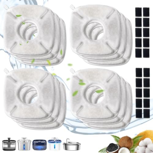 24 Packs Compatible with Veken Pet Cat Water Fountain Filters Replacement