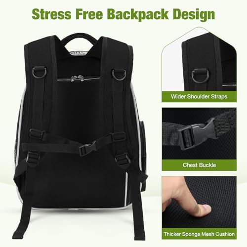 Lekereise Cat Backpack Carrier, Expandable Large Space Cat Bubble Backpack for Kitty Small Dog up to 18lbs, Transparent Pet Carrier for Travel, Hiking