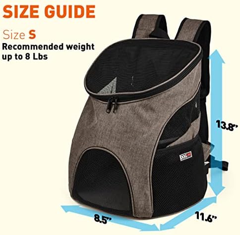 Dogline Front and Backpack for Dogs/Cats - Two Sizes - Airline Approved - Small, Beige