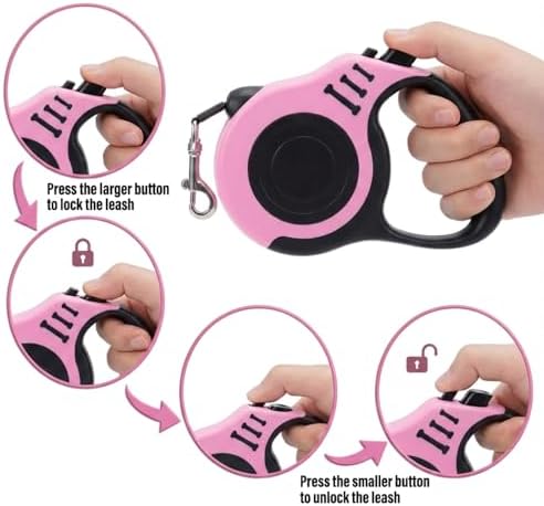 PETIMP Retractable Dog Leash Lightweight 16FT Leash Set