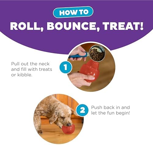 Outward Hound by Planet Dog Lil' Snoop Dog Toy – Treat‑Dispenser Puzzle Ball, Interactive Slow Feeder, Small to Medium Dogs, Bouncy & Mint-Infused, Red, 3.9"
