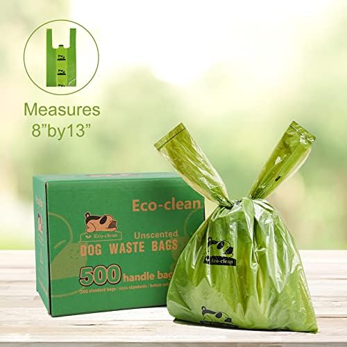 ECO-CLEAN Dog Poop Bags with Handle, 500 Count, Extra-Thick