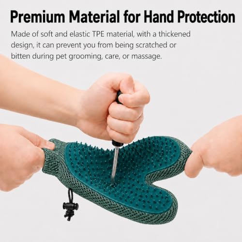 Pet Hair Removal Glove, 2-in-1 Cat Dog Grooming Glove, Fabric Fur Remover