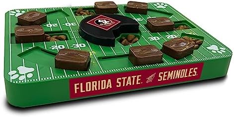 NCAA Puzzle Toy Slow Feeder, Puzzle Treat Dog Toy, Interactive Dog Treat Toy, Dog Puzzle Feeding Slow Toy (Florida State Seminoles)