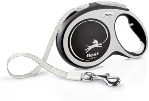 FLEXI® Comfort Nylon Tape Retractable Dog Leash, Large, 26 ft - Grey/Black