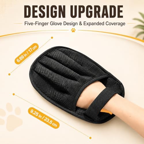 LuxUltra Pet Hair Removal Glove for Cats & Dogs - Electrostatic Pet Hair Remover Gloves 2 Pack, Reusable Pet Hair Remover for Couch, Furniture, Sofa, Car Seat, Carpet, Clothes, Laundry