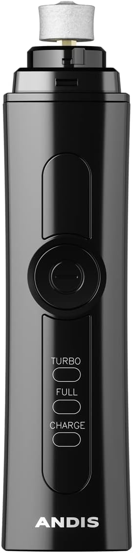 Andis 66750 Professional 2-Speed Cord/Cordless Nail Grinder, Black | Dual-speed motor, fine-grit & premium grindstones, rechargeable dog nail clipper alternative