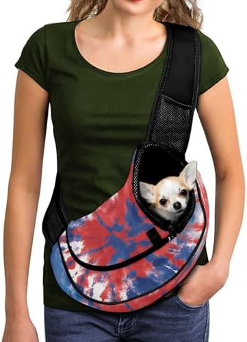 COEQINE Personalized Pet Carrier Sling for Cat Dogs Crossbody Purse Breathable Mesh Bag Pouch Outdoor Walking Hands-Free Adjustable Strap Padded Shoulder Comfort Puppy Hiliday Satchel