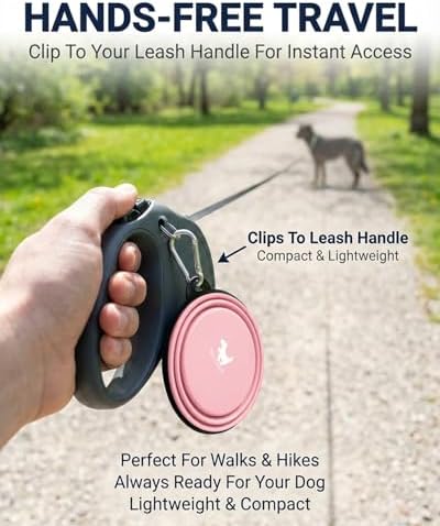 Rest-Eazzzy Collapsible Dog Bowls, 2 Pack Sturdy Portable Dog Water Bowls