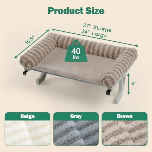 Zakkart Mellow 3-Sided Cat Perch for Windowsill, Dual-Mount (Brown, XL)