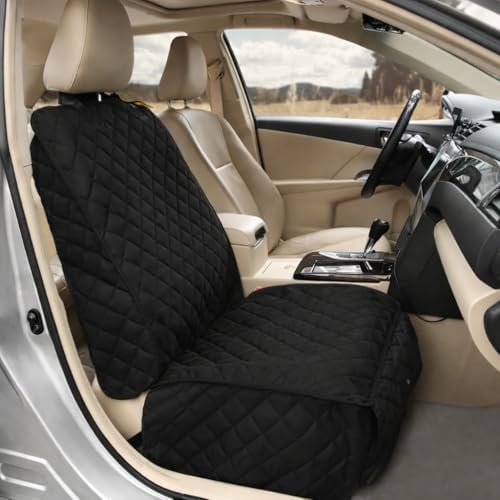 Bark Lover Car Seat Covers Front Seats,Car Seat Protector for Dogs,Scratch-Proof Dog Car Seat Cover,Universal Fit for Cars Trucks SUVs (Black,1 Pack)