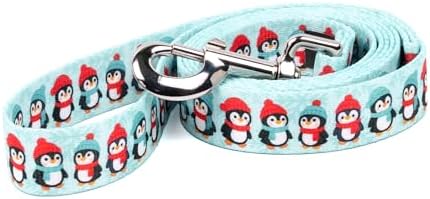 Country Brook Petz - Penguin Pals Everyday Dog Leash - Christmas Collection Featuring Festive Designs (6 Foot, 1/2 Wide)