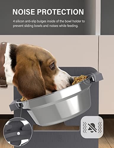 Vantic Elevated Dog Bowls, Raised Dog Bowl Stand Adjustable Small, Gray