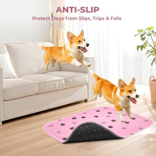 Fostanfly Reusable Puppy Pads, Washable & Absorbent, 18"x24"-2 Pack, Pink