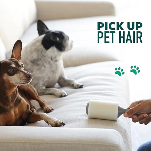 Scotch-Brite Pet Hair Pickup Lint Roller with Handle, 50% Stickier, Fur and Fluff Remover for Clothes Furniture and Pet Beds, 2 Pack, 60 Easy-Tear Sheets Total