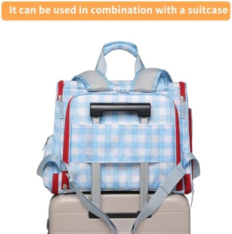 Pet Backpack Carrier for Small Dogs Medium Cats, Puppies,Breathable and Collapsible Design, Portable Travel Bag for Bearded Dragon,Rabbit Cage (Blue, Small)