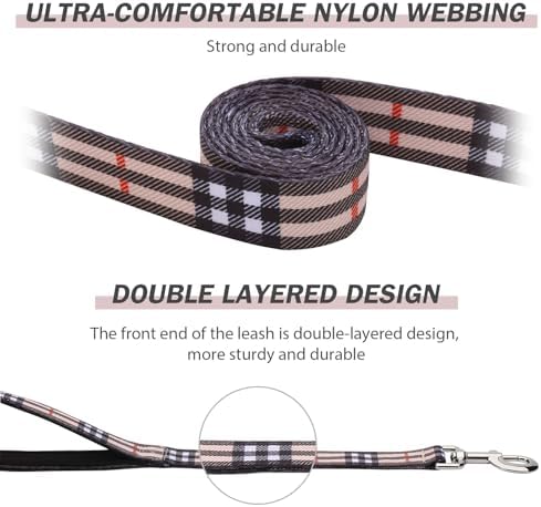 Hikiko 6FT Dog Leash Padded Double Handle with Designed Pattern