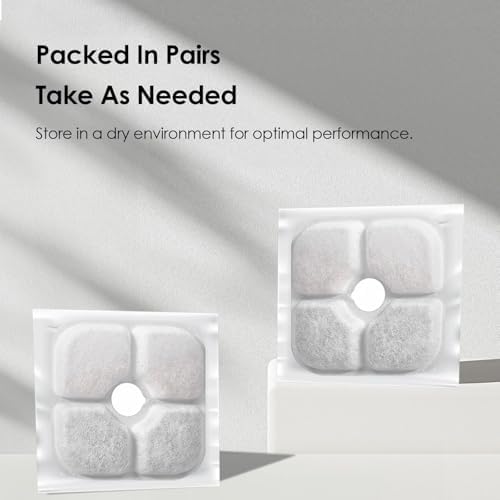24-Pack Cat Water Fountain Filter Compatible With Cat Pixi Water Fountain Filter Replacement Triple Action Water Filter, 4 Pump Tubes 1 Hard Brush