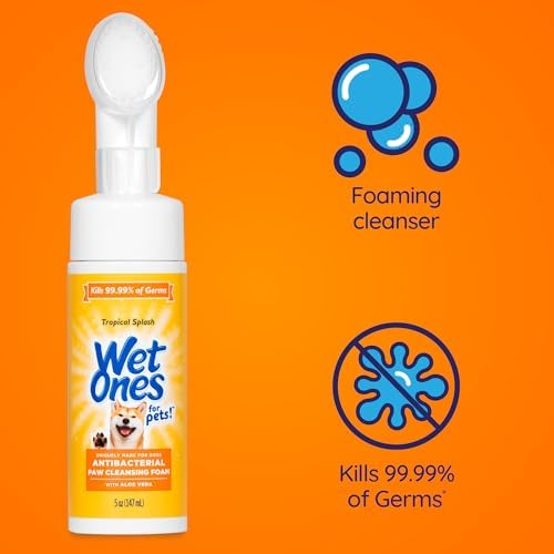 Wet Ones for Pets Foam Dog Paw Cleaner, Tropical Splash Scent, 5 Oz