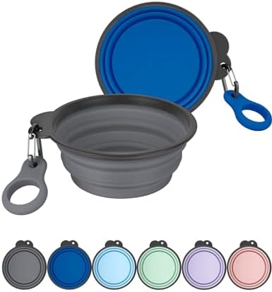 Aonkey 2 Pack 37oz/4.6 Cup Collapsible Dog Bowls with Bottle Carrier