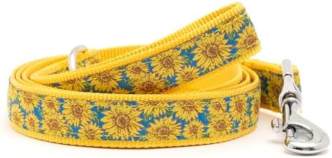 THE WORTHY DOG Fun Patterns Stylish Dog Leash, 5ft Length, Sunflowers