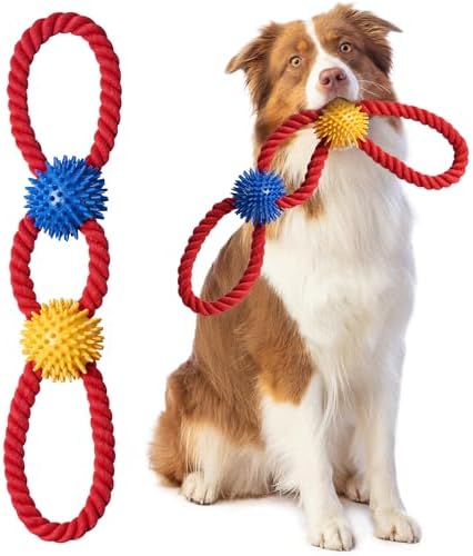 Aitmexcn Dog Rope Toy, Tough Tug of War Toy for Medium and Large Dogs