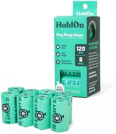 HoldOn Dog Poop Bags Rolls - 120 Bags, Unscented
