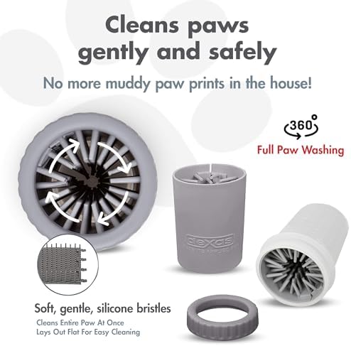 Dexas MudBuster Portable Dog Paw Cleaner, Premium Quality Small Light Gray Pet Accessory