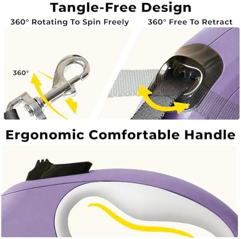 Retractable Dog Leash 16ft for Small & Medium Dogs Up to 55 lbs