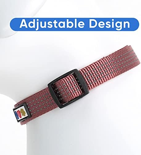 Pawtitas Reflective Dog Collar for Large Dogs – Adjustable Nylon Collar with Quick-Release Buckle | Fits Neck 16–26 in | Night Safety Training Collar | L | Marsala