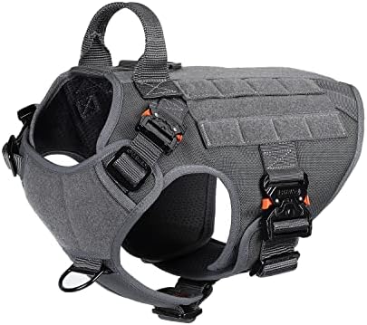 ICEFANG Tactical Dog Harness for Medium Dogs,Full Metal Buckles Dog Vest
