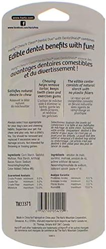 Hartz Chew N' Clean Dental Duo Dog Chew Toy Bacon Flavor, Medium 1 ea(Pack of 6)