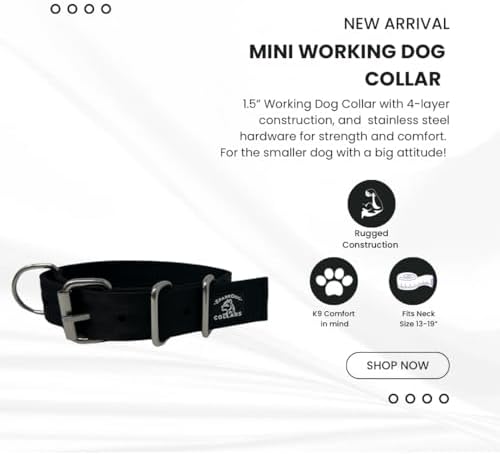 SparkDog 1.5” Working Dog Collar – Heavy Duty, Fits 13-19”