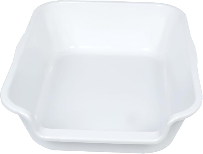 2 Pack of Extra Large Cat Litter Box (ABS Material), Low Entry Senior Litter Pen for Geriatric Kitty Big Cats, Jumbo Pet Safe Litter Boxes Tray for Indoor Pets Potty (White, 20"L x 15.5"W)