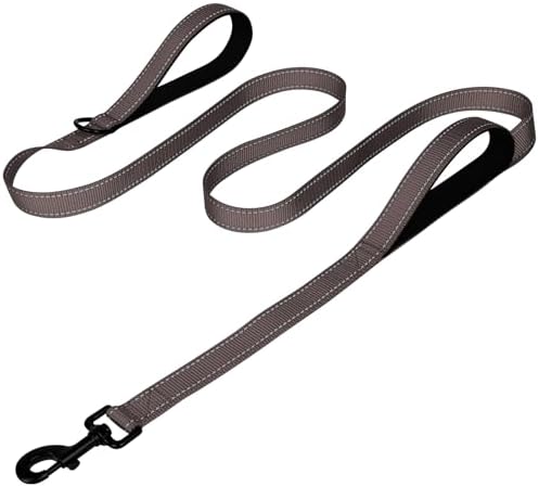 Joytale Dog Leash for Large Dogs that Pull, Double Handle, 6FT, Brown
