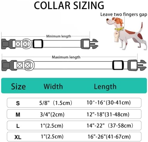Personalized Dog Collars,Reflecvtive Dog Collar,Custom Embroidered with Name and Phone Number in Black,Red,Orange,Cyan,Rose for Puppy,Small,Medium,Large Dogs,for Boy and Girl Dogs