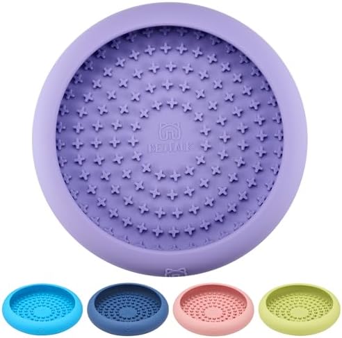 Dog Lick Bowl, Bestalk Anxiety Relief Slow Feeder Dog Lick Mat Treat Dispenser, Non-Slip Dogs Licking Bowl Enrichment Toys, BPA Free Silicone, Dishwasher Safe