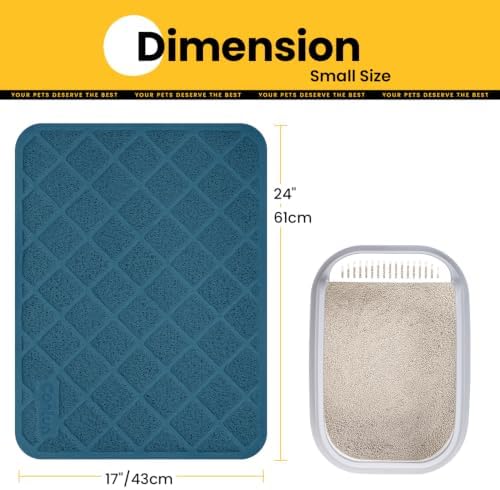 Conlun Cat Litter Mat Litter Trapping Mat, 24" x 17" Navy