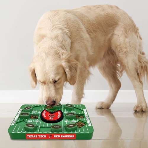 Pets First NCAA Texas TECH Large Puzzle Toy - Interactive Dog Treat and Slow Feeding Toy