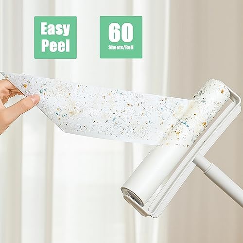 9.5 inch Lint Roller Refills Only, Fit for 9.4/9.45/9.5 inch Large Lint Rollers for Floor Carpet Couch, Extra Sticky Pet Hair Lint Roller Refill 5 Pack, Total 300 Sheets (9.5'' Wide)