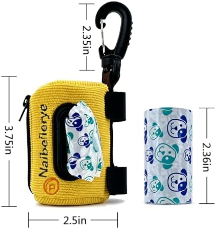 Dog Poop Bag Holder for Leashes doggie bag holder (Yellow)