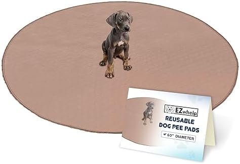 EZwhelp Reusable Dog Pee Pad, Washable Waterproof Round 60 in Mat, 1 Pack