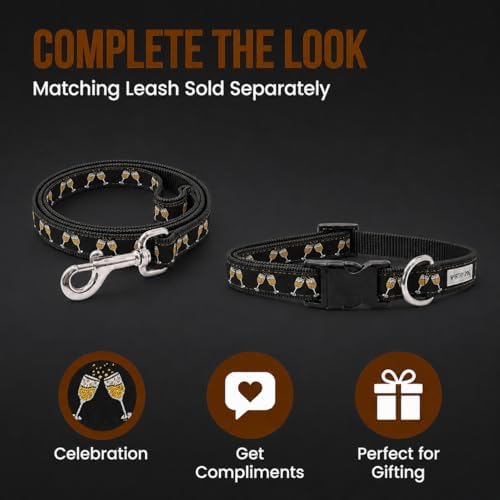 THE WORTHY DOG Summer Print, Adjustable Dog Collar, Small Dogs, Celebration