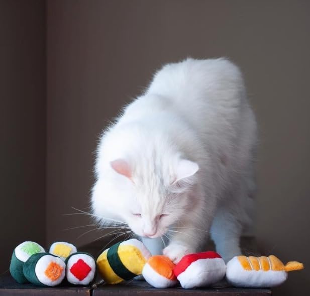 munchiecat Premium Organic Catnip Sushi Toy (1-pc) for Cats, Kittens - USA Made Durable Design for Pouncing, Batting and Play