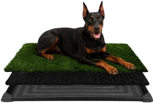 PETMAKER Reusable 3-Layer Large Dog Grass Pad with Tray, 46.75” x 28.25”